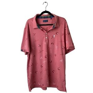 William‎ Murray graphic pinkish red golf polo shirt